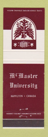 Matchbook Cover - McMaster University Hamilton ON