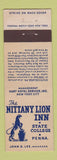 Matchbook Cover - Nittany Lion Inn State College PA Federal