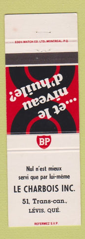 Matchbook Cover - BP oil gas Le Charbois Levis QC