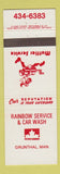 Matchbook Cover - Petro Canada oil gas Rainbow Car Wash Grunthal MB