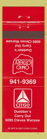 Matchbook Cover - Citgo oil gas Duebber's Carry House Cincinnati OH