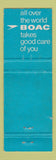 Matchbook Cover - BOAC Airlines USA Canada football WEAR
