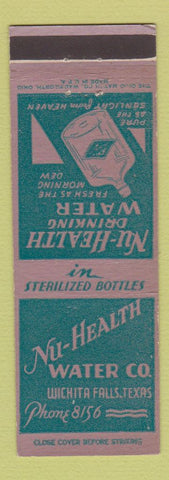 Matchbook Cover - Nu Health Drinking Water Wichita Falls TX