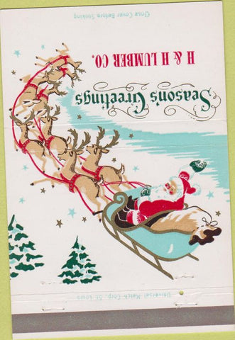 Matchbook Cover - H and H Lumber Co Christmas 40 Strike