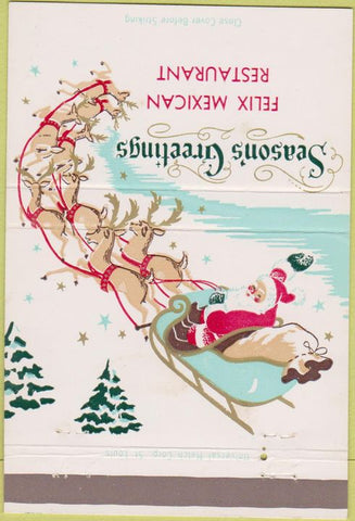 Matchbook Cover - Felix Mexican Restaurant Christmas 40 Strike