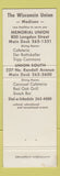 Matchbook Cover - University of Wisconsin Union Madison WI Badgers