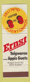 Matchbook Cover - Schnellkoch Ernst Drink Switzerland