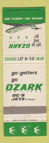 Matchbook Cover - Ozark Airlines DC9 Jets