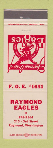 Matchbook Cover - Eagles Club Raymond WA