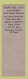 Matchbook Cover - Eagles Club Muskegon Heights MI MERCHANTS