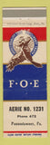 Matchbook Cover - Eagles Club Punxsutawney PA