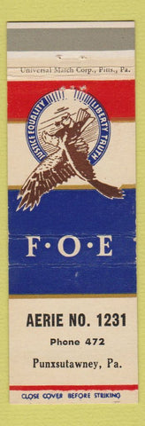 Matchbook Cover - Eagles Club Punxsutawney PA