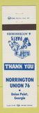 Matchbook Cover - Norrington Union 76 oil gas Union Point GA