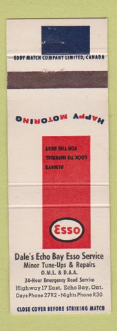Matchbook Cover - Esso oil gas Dale's Echo Bay ON WEAR