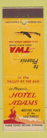 Matchbook Cover - TWA Airlines Hotel Adams Phoenix AZ