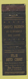 Matchbook Cover - Felix Auto Court Motel San Francisco CA WEAR