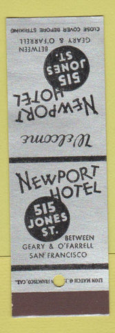 Matchbook Cover - Newport Hotel San Francisco CA SAMPLE