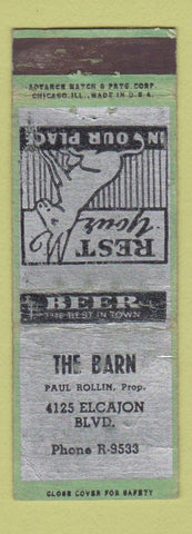 Matchbook Cover - The Barn San Diego CA ADVANCE WEAR