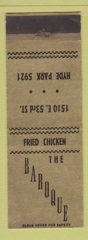 Matchbook Cover - Baroque Chicago IL Fried Chicken SAMPLE WEAR