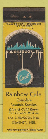 Matchbook Cover - Rainbow Cafe Kearney NE YELLOW WEAR