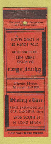 Matchbook Cover - Sherry's Barn North Long Beach CA