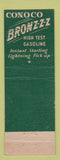 Matchbook Cover - Conoco oil gas Laughlin Bros Elm Creek NE WEAR