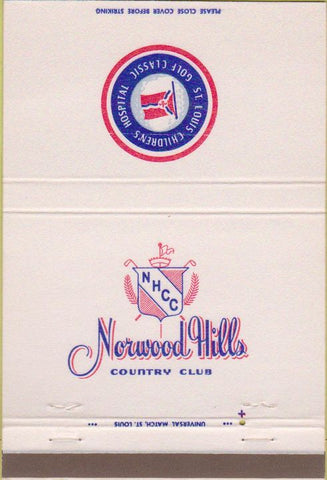 Matchbook Cover - Norwood Hills Country Club St Louis MO 40 Strike