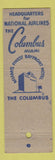 Matchbook Cover - National Airlines The Star Columbus Hotel Miami FL