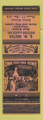 Matchbook Cover - EW Reiter Land Real Estate Beloit KS WORN