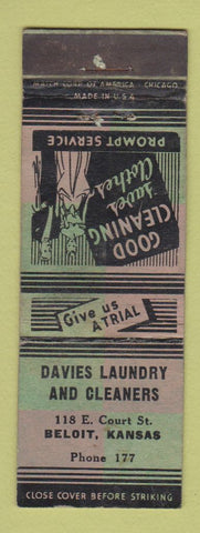 Matchbook Cover - Davies Laundry Cleaners Beloit KS WEAR