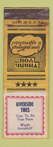 Matchbook Cover - Riverside Tires Ward's Scottsbluff NE WEAR