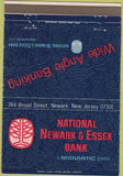 Matchbook Cover - National Newark Essex Bank NJ 40 Strike