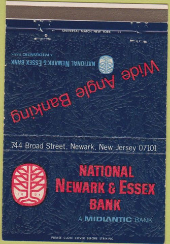 Matchbook Cover - National Newark Essex Bank NJ 40 Strike