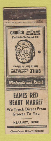 Matchbook Cover - Eames Red Heart Market Kearney NE WORN