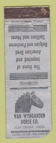 Matchbook Cover - Van Wyngarden Horse Elm Creek NE POOR