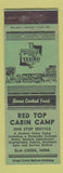 Matchbook Cover - Red Top Cabin Camp Elm Creek NE GREEN