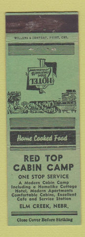 Matchbook Cover - Red Top Cabin Camp Elm Creek NE GREEN