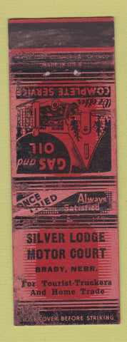 Matchbook Cover - Silver Lodge Motor Court Brady NE WORN