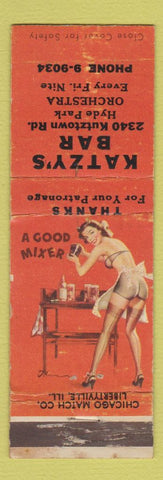 Matchbook Cover - Katzy's Bar Hyde Park PA pinup WEAR