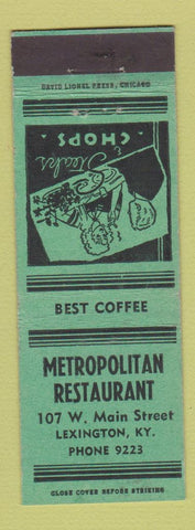 Matchbook Cover - Metropolitan Restaurant Lexington NY
