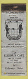 Matchbook Cover - Elinor's Cafe Callaway NE WORN HOLE
