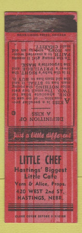 Matchbook Cover - Little Chef Cafe Hastings NE WEAR