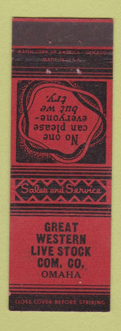 Matchbook Cover - Great Western Livestock Commission Omaha NE