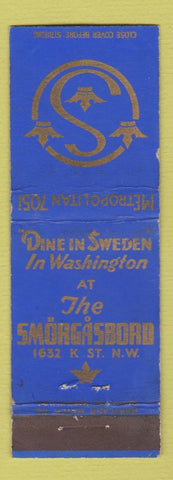 Matchbook Cover - Smorgasbord Washington DC WEAR