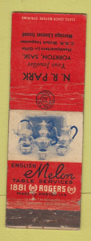 Matchbook Cover - Melon English Tea Service Yorkton SK NR Park WEAR