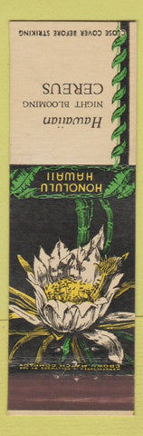 Matchbook Cover - Hawaii Honolulu Cereus Night Blooming Plant CROWN