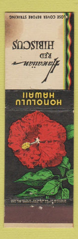 Matchbook Cover - Honolulu Hawaii Hawaiian Red Hibiscus CROWN WEAR
