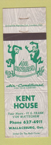 Matchbook Cover - Kent House Wallaceburg ON