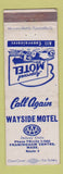Matchbook Cover - Wayside Motel Framingham Centre MA WEAR