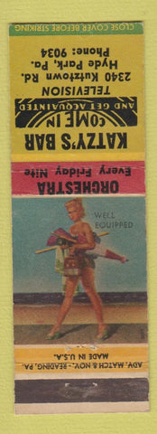 Matchbook Cover - Katzy's Bar Hyde Park PA pinup